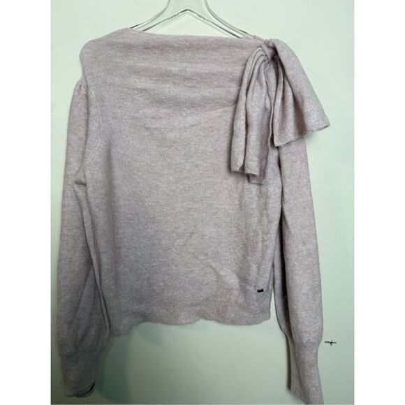 TED BAKER Larbow Statement Bow Sweater Pink Wool Knit Pullover Women's Size 6 Sm - Picture 1 of 8